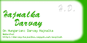 hajnalka darvay business card